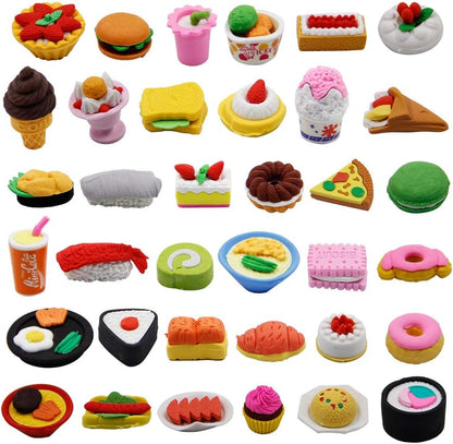 72 PCS Food Puzzle Erasers – Cute Mini Treats for Learning & Fun