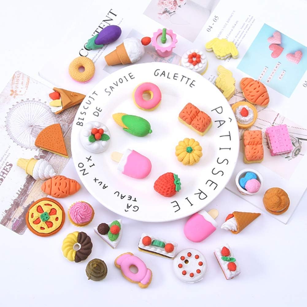 72 PCS Food Puzzle Erasers – Cute Mini Treats for Learning & Fun